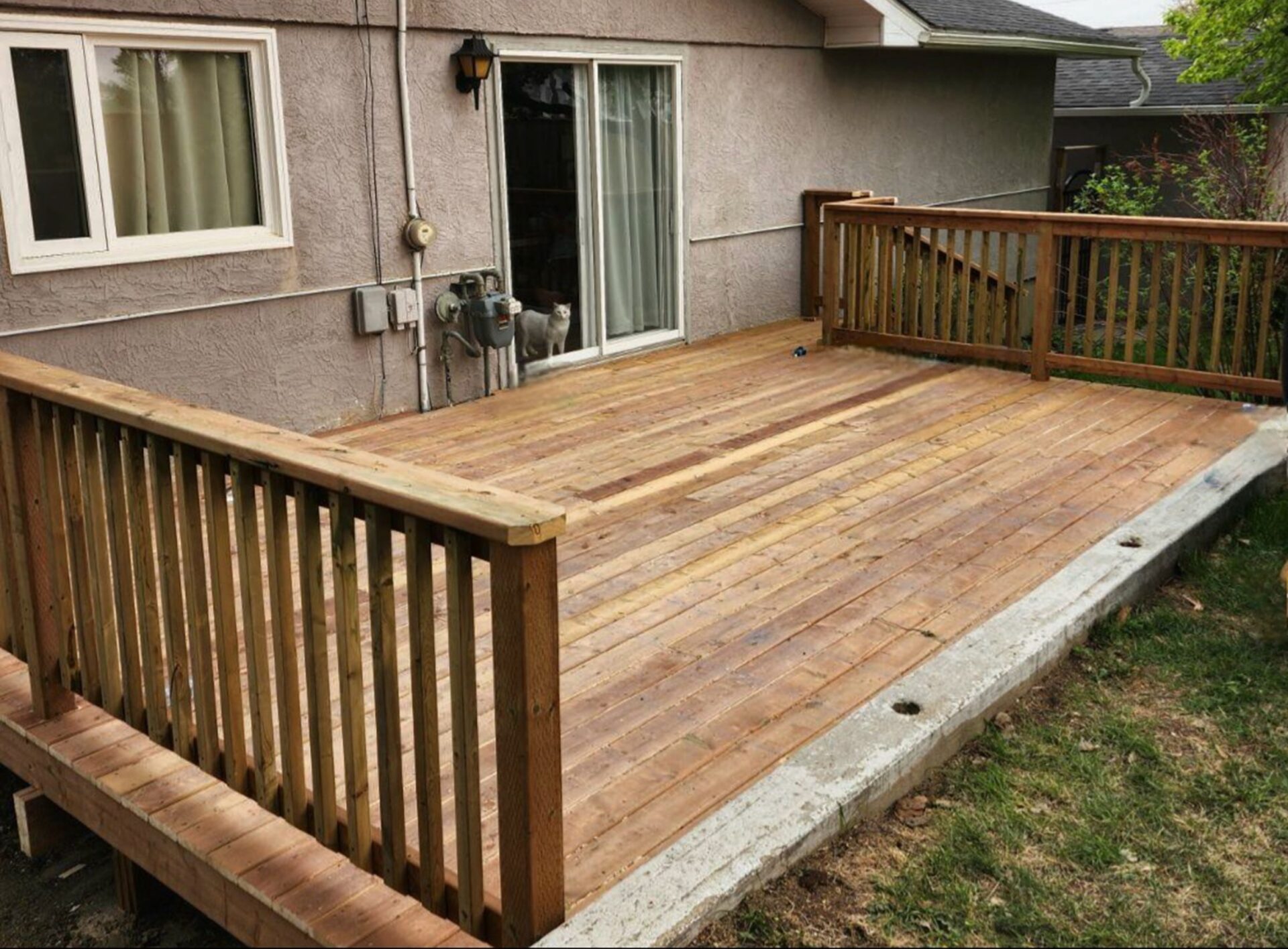 New wooden deck